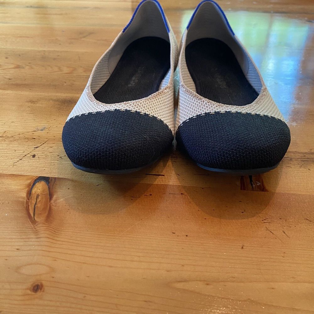 Rothy's THE SQUARE TUXEDO TWO TONE WOMEN'S FLATS Size 8 No Box - Picture 10 of 11
